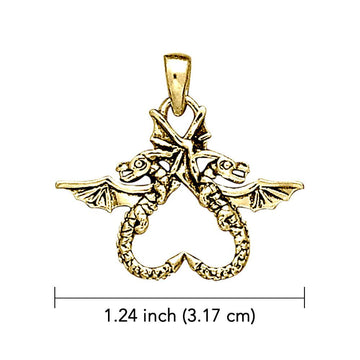Dragon’s power of two ~ 14K Yellow Gold Jewelry Pendant GTP896 - Jewelry